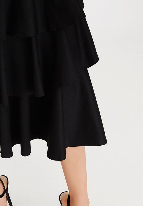 STYLE REPUBLIC - Frill Layer Midi Skirt Black