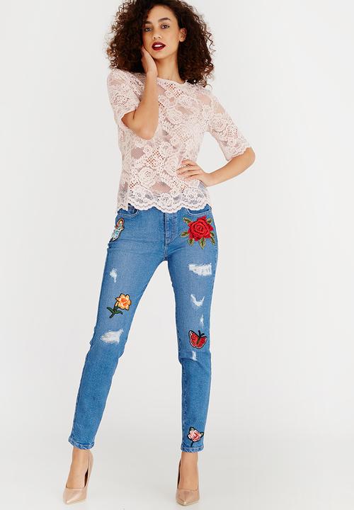 Sassoon - Lace Shell Top Rose