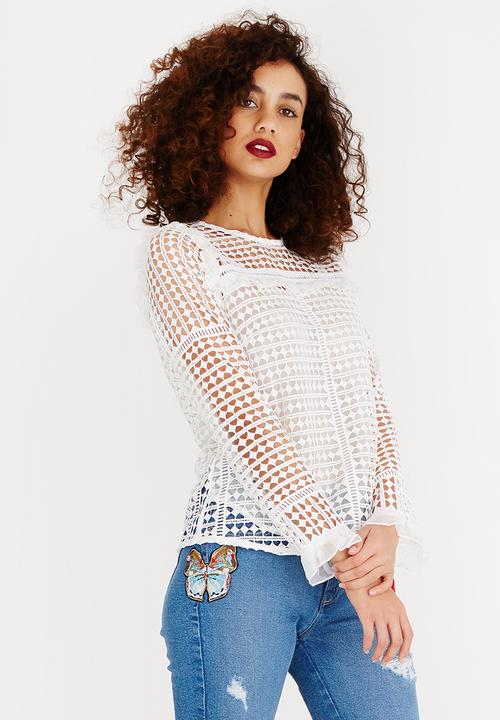Sassoon - Sheer Luxe Lace Top White