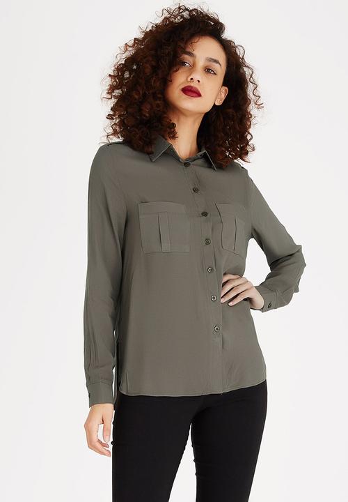 edit - Utility Blouse Khaki Green