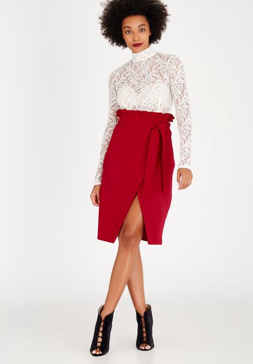 STYLE REPUBLIC - Wrap Midi Skirt Red