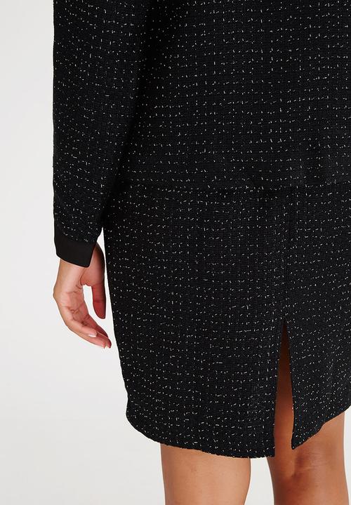 edit - Metallic Tweed Skirt Black