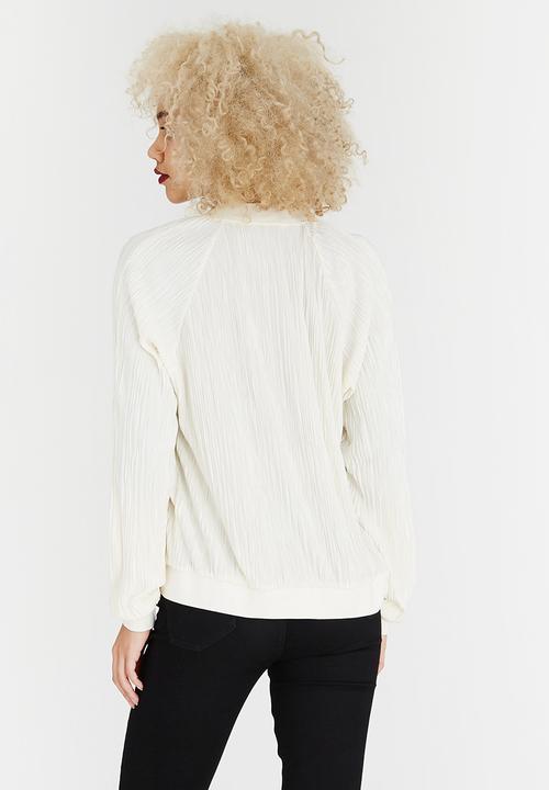 ONLY - Sashu Pleated Bomber Jacket White