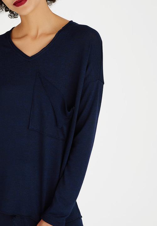 Slick - Zea Styled Box Top Navy