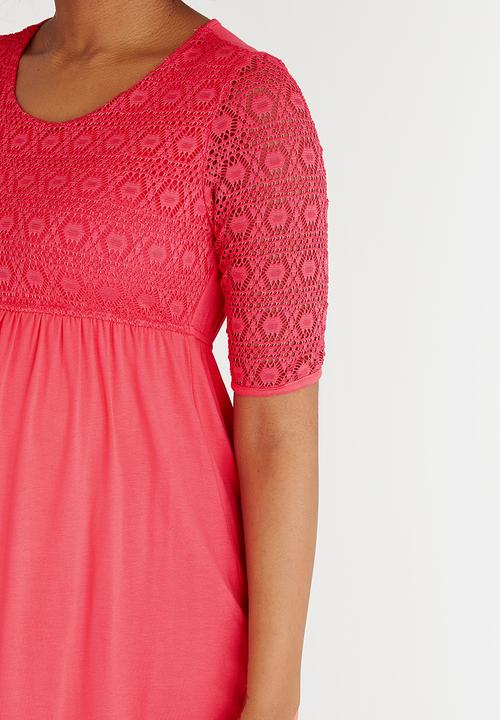 Cherry Melon - Lace Skater Top Coral