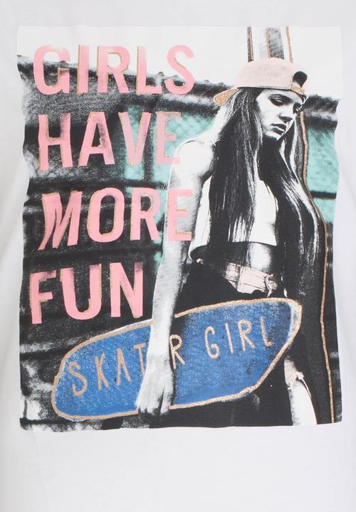Name It - Girls Printed Short Sleeve Tee White