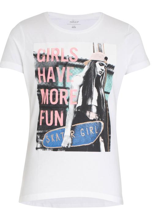 Name It - Girls Printed Short Sleeve Tee White