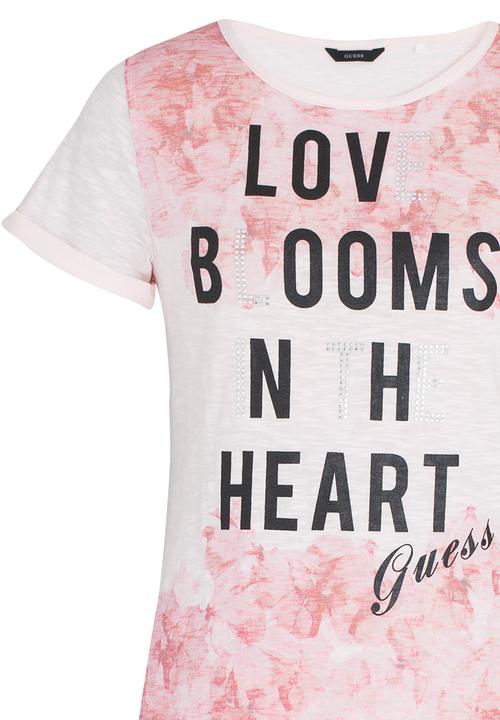 GUESS - High Low Printed Tee Pale Pink