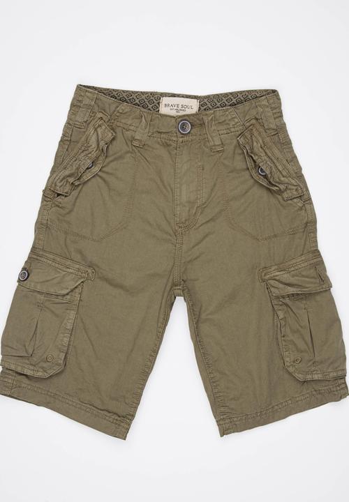 Brave Soul - Cargo Shorts Khaki Green