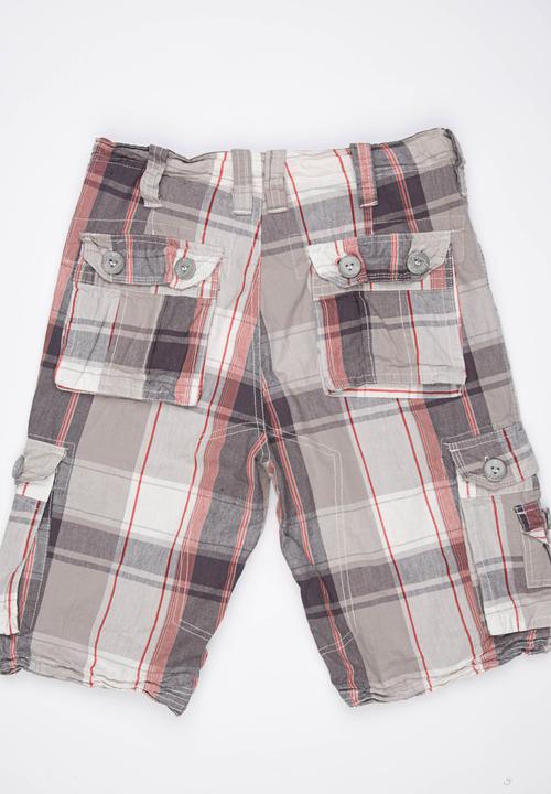 Brave Soul - Check Shorts Dark Red