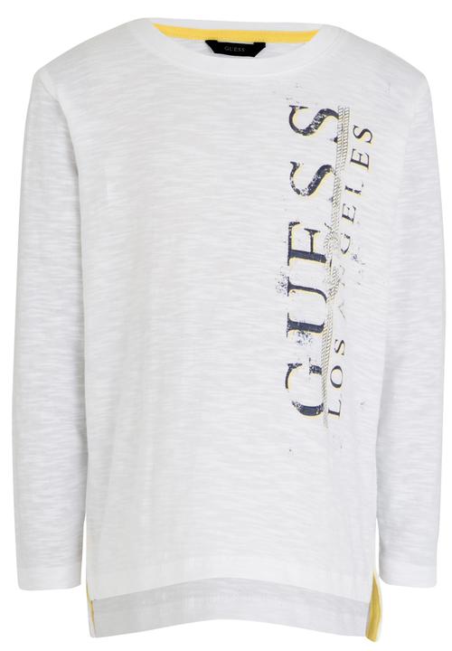 GUESS - L/S Guess Longer Length Tee White