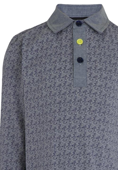 GUESS - L/S Guess Optic Polo Blue