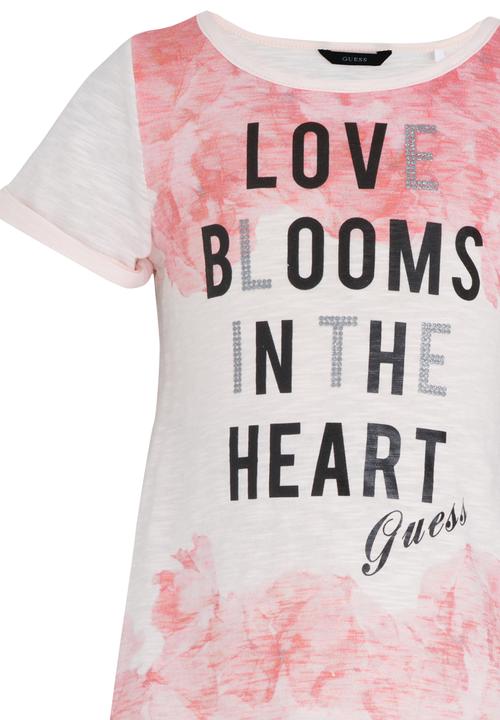 GUESS - High Low Printed Tee Pale Pink