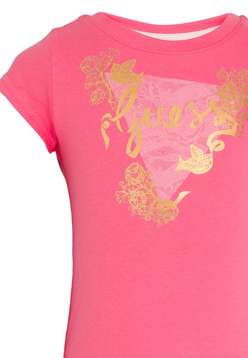 GUESS - Ribbon Tri Tee Mid Pink