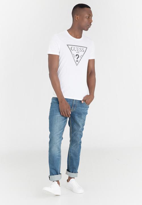 GUESS - Caged Logo Tee White