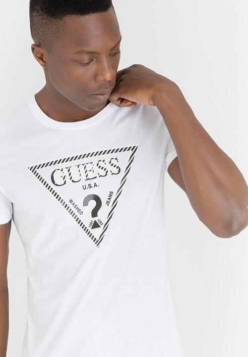 GUESS - Caged Logo Tee White