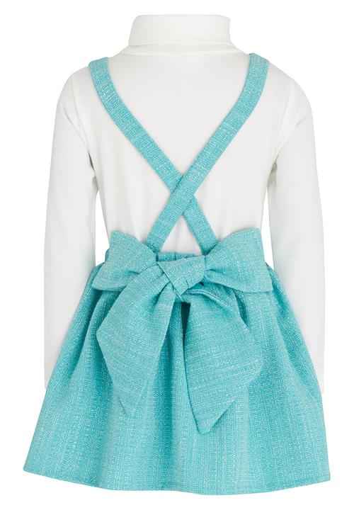 See-Saw - Dungaree Dress & Polar Neck Set Multi-colour
