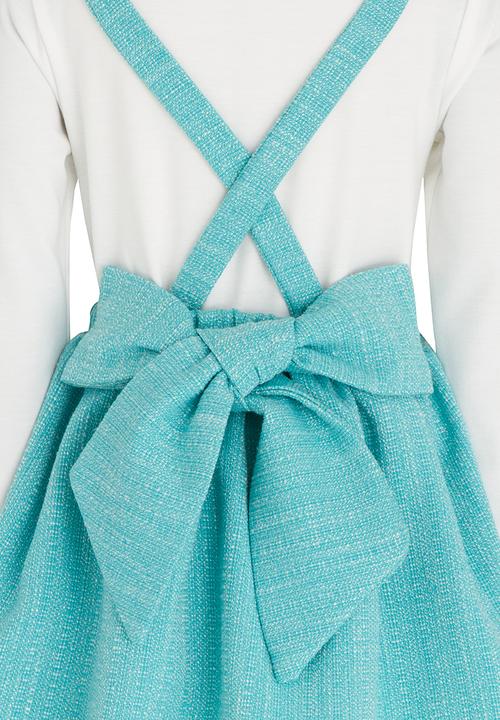See-Saw - Dungaree Dress & Polar Neck Set Multi-colour