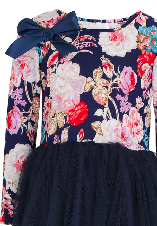 See-Saw - Floral Print Combo Dress Multi-colour