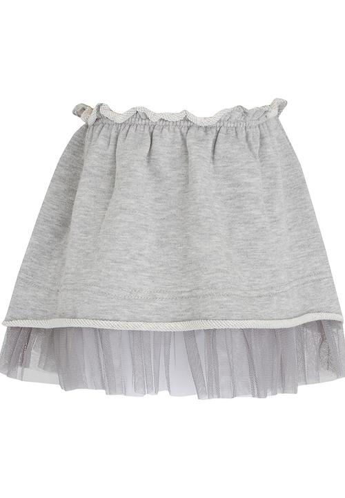 See-Saw - Skirt With Mesh Detail Grey