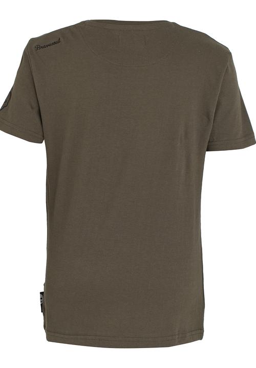 Brave Soul - Printed Crew Neck Tee Khaki Green