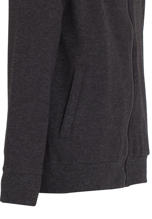 Brave Soul - Zip Through Sweater Charcoal