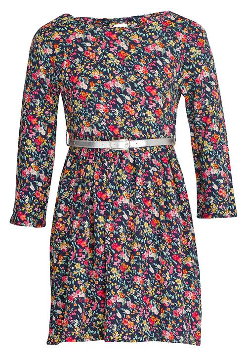 Rebel Republic - Skater Dress With Belt Multi-colour