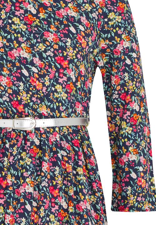 Rebel Republic - Skater Dress With Belt Multi-colour