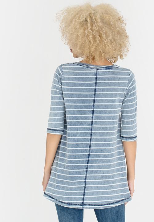 Rip Curl - Indigo Stripe 3/4 Sleeve Tee Blue