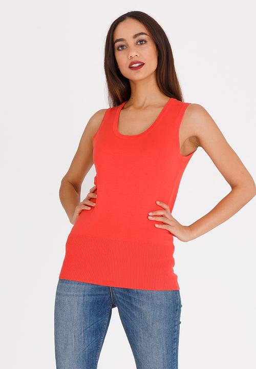 Passionknit - Scoop Neck Vest Orange