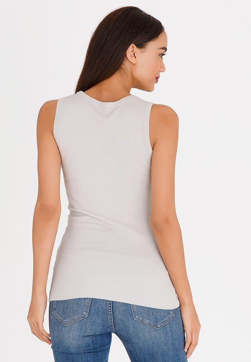 Passionknit - Scoop Neck Vest Stone