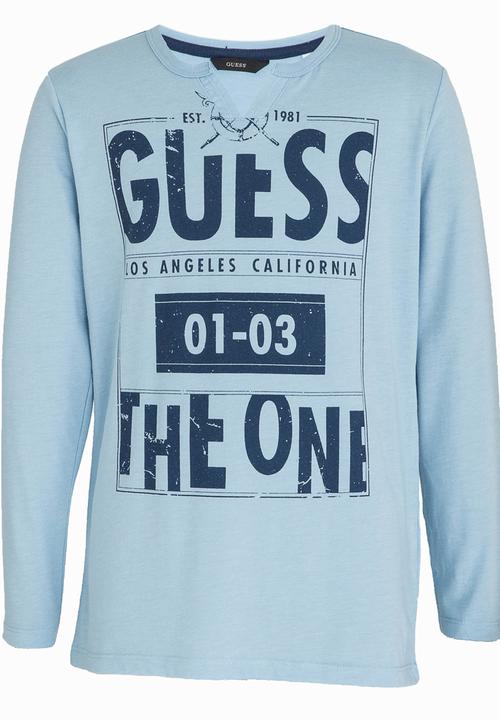 GUESS - L/S The One Tee Pale Blue