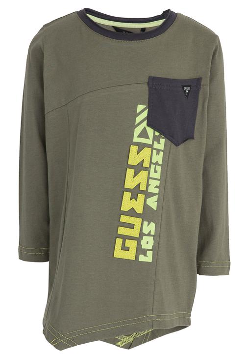 GUESS - L/S Guess Constrast Pocket Tee Khaki Green