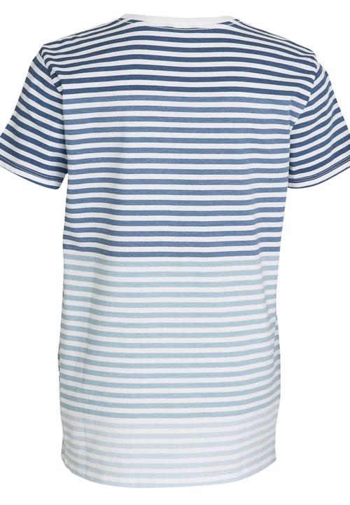 GUESS - S/S Stripe Dip Dye Tee Blue and White