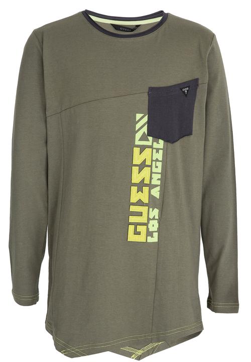 GUESS - L/S Guess Constrast Pocket Tee Khaki Green