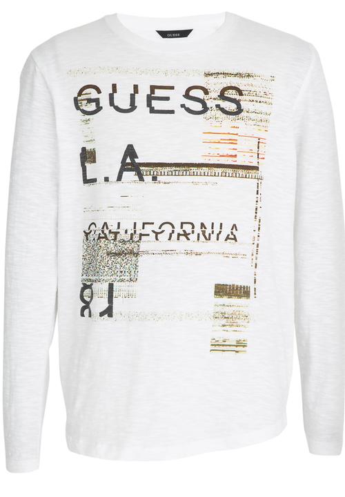 GUESS - L/S Guess Motion Tee White