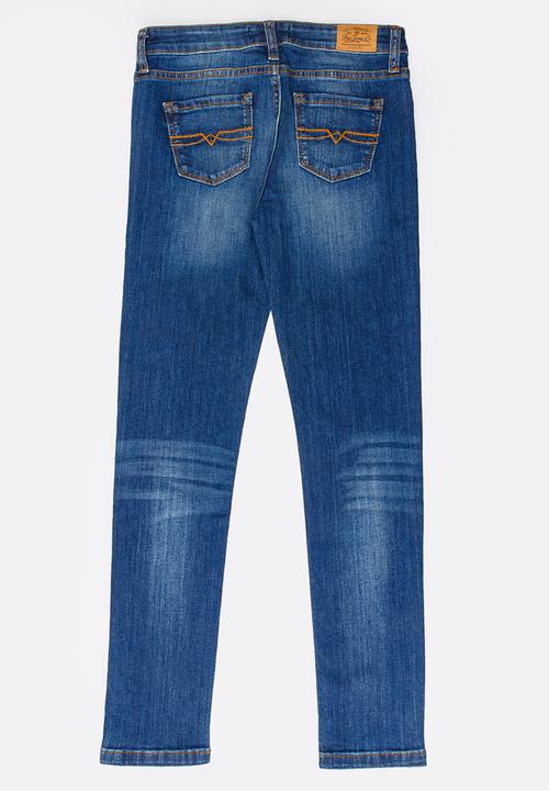 POLO - Chloe Embroidered Skinny Jean Mid Blue