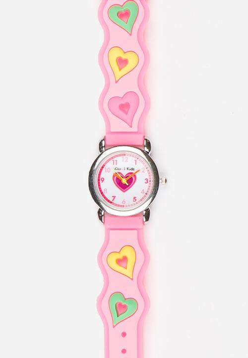 Cool Kids - Girls 3D Hearts  Watch Mid Pink