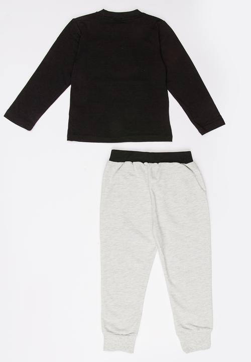 Pop Candy - Printed Sweater & Pants Set Black