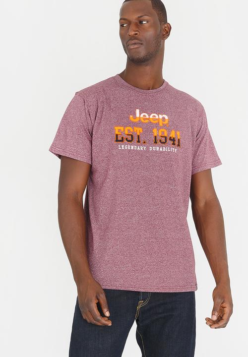 JEEP - Jeep Applique Embroidered Tee Burgundy