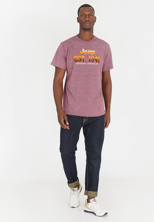 JEEP - Jeep Applique Embroidered Tee Burgundy