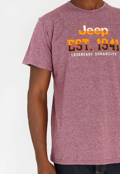 JEEP - Jeep Applique Embroidered Tee Burgundy