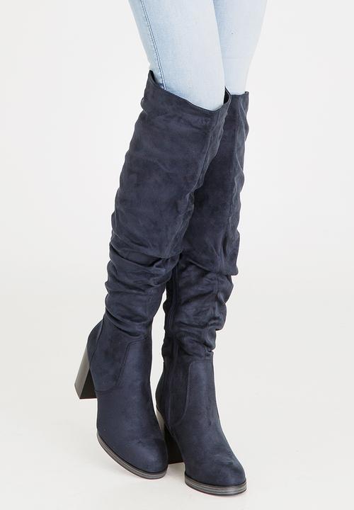 Plum - Orinoco Knee Length Boots Navy