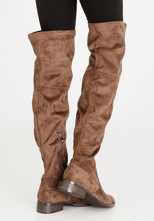 SISSY BOY - Thigh High Boots Taupe