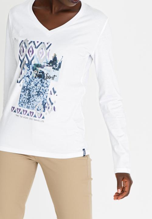 JEEP - V-neck Foil Tee White