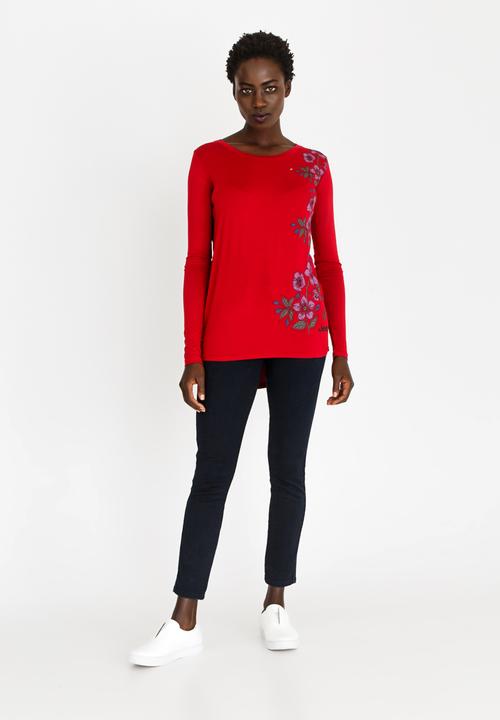 JEEP - Flower Detail Tee Red