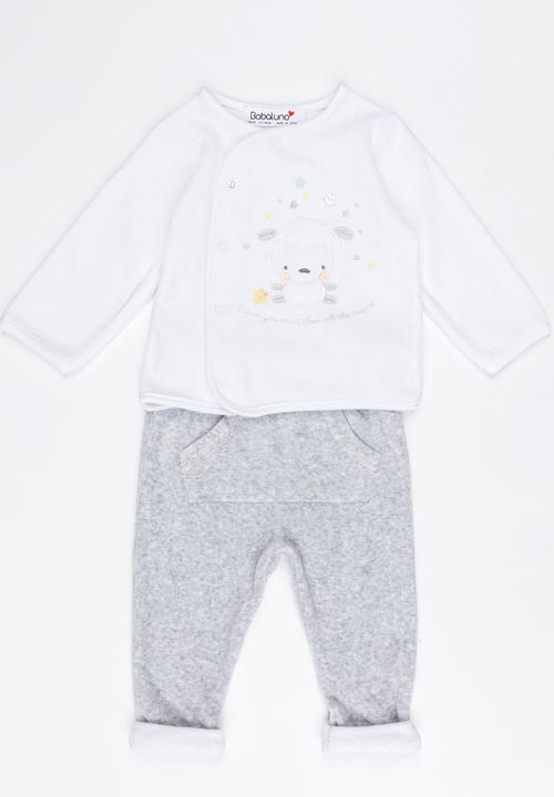 Babaluno - Velour Jacket & Pant Set White