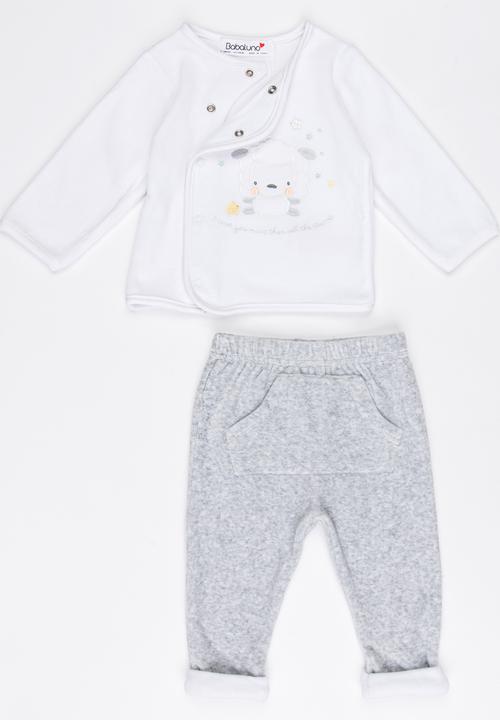 Babaluno - Velour Jacket & Pant Set White