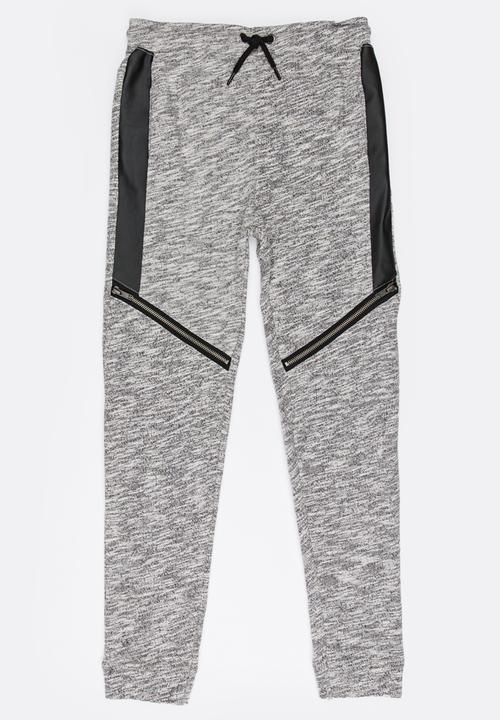 MINOTI - Space Dyed Jogger with PU Panels Grey