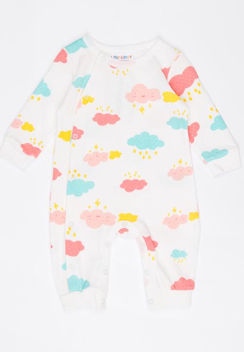 Pop Candy - Printed Sleepsuit White